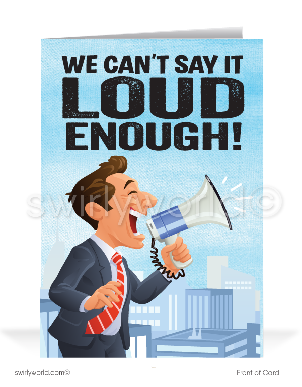 Humorous Cartoon Thank You Cards for Customers