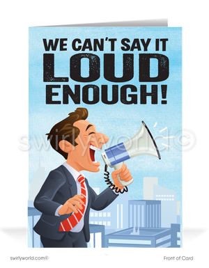 Humorous Cartoon Thank You Cards for Customers