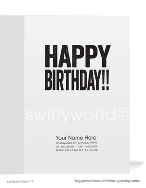 Humorous Business Happy Birthday Greeting Cards for Customers