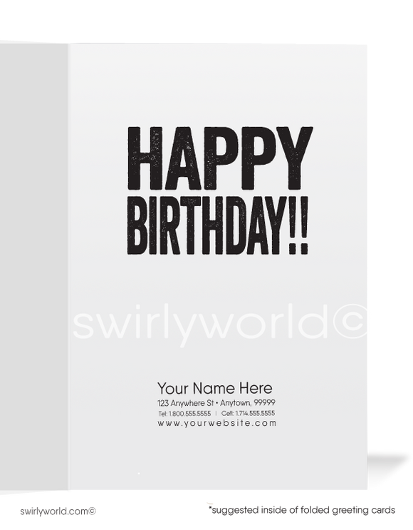 Humorous Business Happy Birthday Greeting Cards for Customers