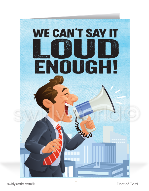 Humorous Business Happy Birthday Greeting Cards for Customers