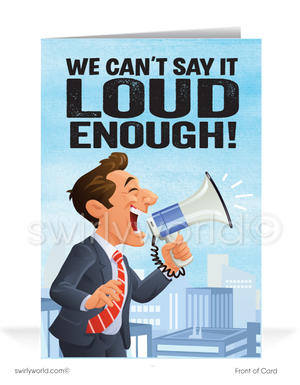 Humorous Business Happy Birthday Greeting Cards for Customers