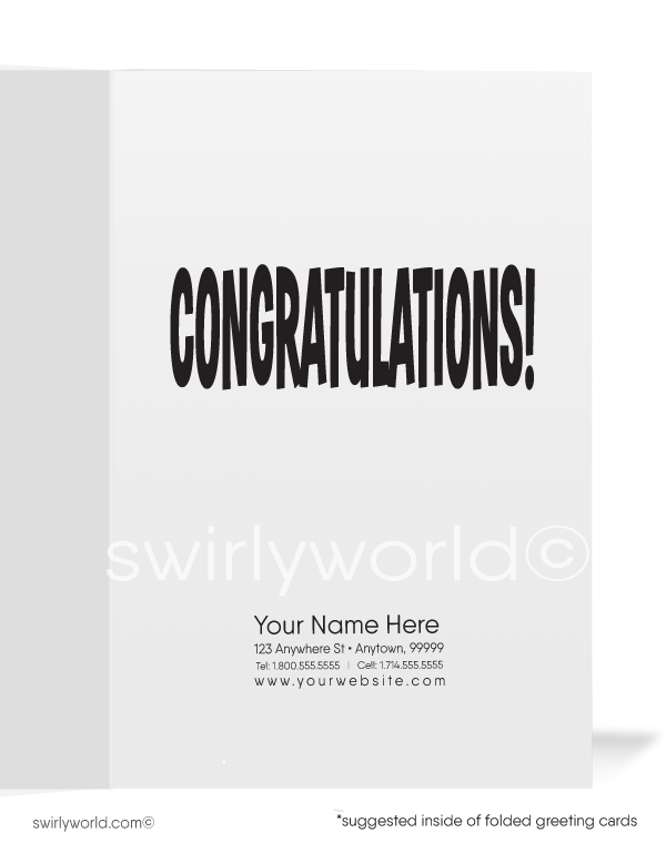 Humorous Congratulations Cartoon Cards for Business Customers.