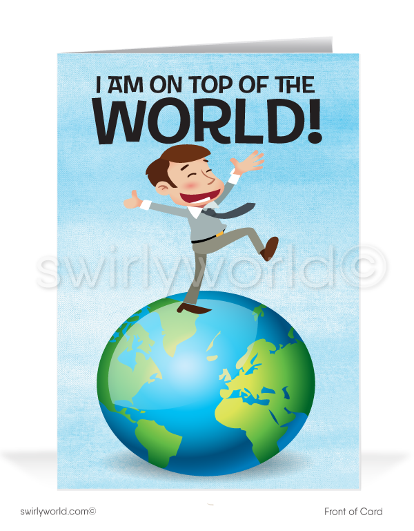 On Top of the World Business Thank You Card for Customers