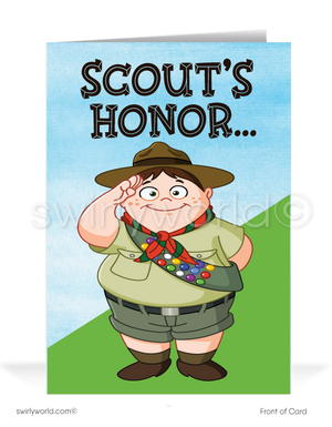 Funny Boyscout Thank You Cartoon Cards for Customers