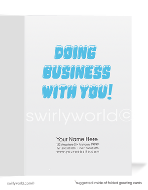 Funny Penguin "It's Cool Doing Business With You" Thank You Cards for Customers