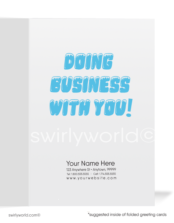 Funny Penguin "It's Cool Doing Business With You" Thank You Cards for Customers