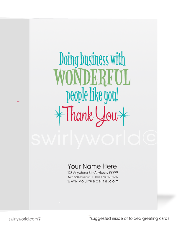 Retro Pinup Girl "It's Sweet Doing Business With You" Pastry Chef Thank You Cards