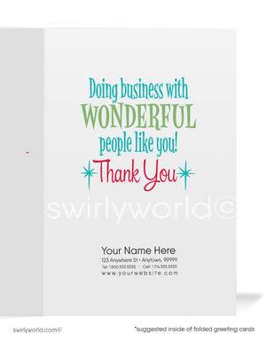 Retro Pinup Girl "It's Sweet Doing Business With You" Pastry Chef Thank You Cards