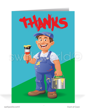 Business Contractor Thank You Cards from Painter to Customers