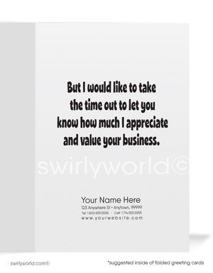 Humorous Customer Thank You Cards for Customers