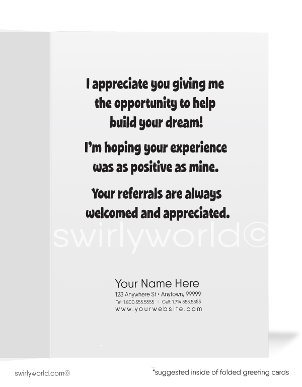 General Contractor Business Thank you Cards to Customers