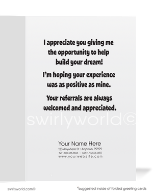 General Contractor Business Thank you Cards to Customers