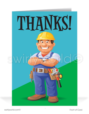 General Contractor Business Thank you Cards to Customers