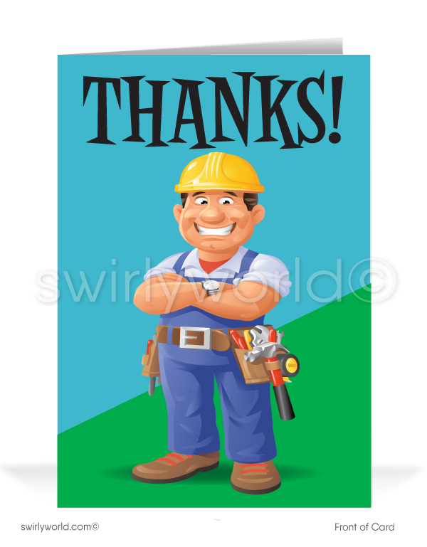 General Contractor Business Thank you Cards to Customers