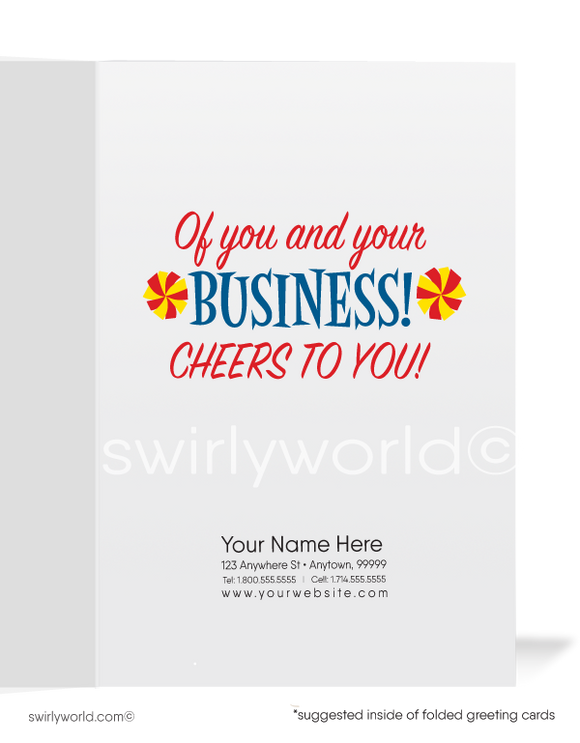 Cheerleader "Big Fan of Your Business" Client Thank You Cards for Women in Business