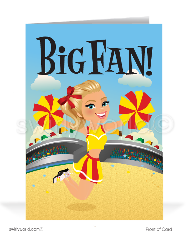 Cheerleader "Big Fan of Your Business" Client Thank You Cards for Women in Business