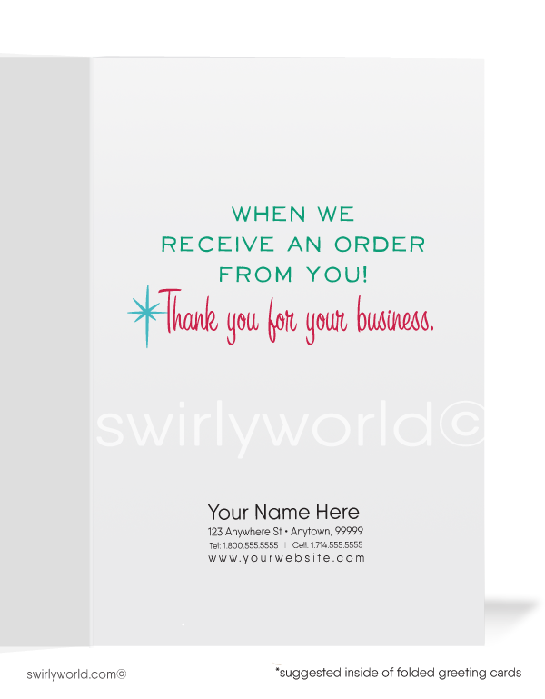 "Sweet on Your Business" Client Retro Thank You Cards For Women in Sales 