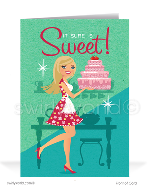 "Sweet on Your Business" Client Retro Thank You Cards For Women in Sales 