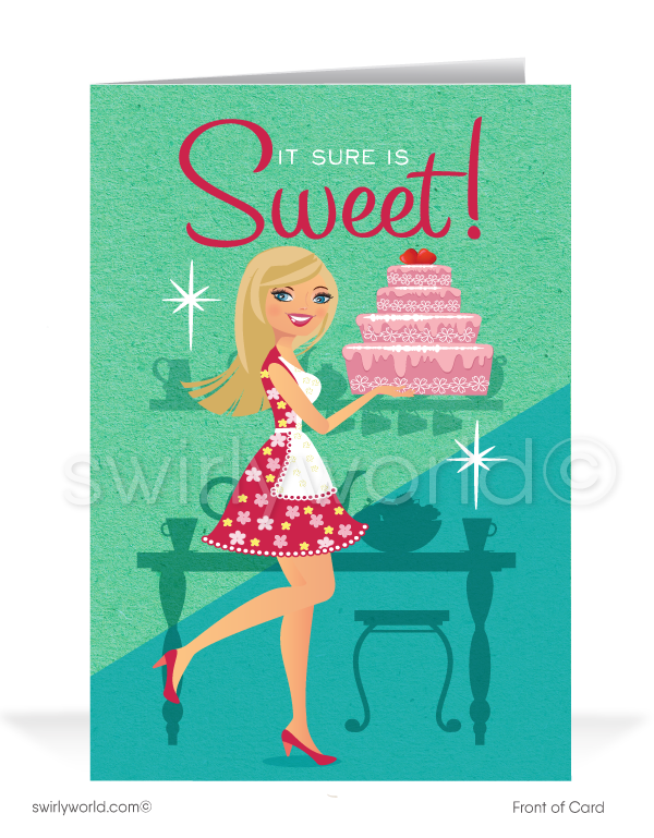 "Sweet on Your Business" Client Retro Thank You Cards For Women in Sales 