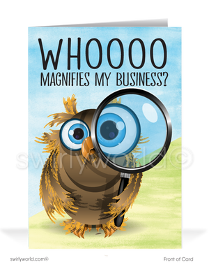 Funny Owl Business Thank You Cards for Customers