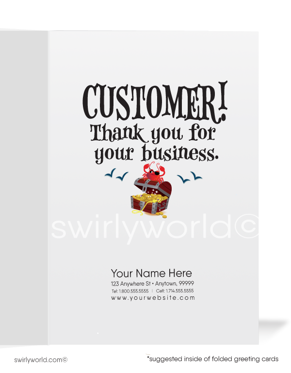 Pirate Thank You ARRRR Funny Business Greeting Cards For Customers