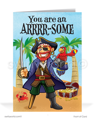 Pirate Thank You ARRRR Funny Business Greeting Cards For Customers