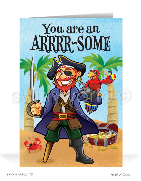 Pirate Thank You ARRRR Funny Business Greeting Cards For Customers