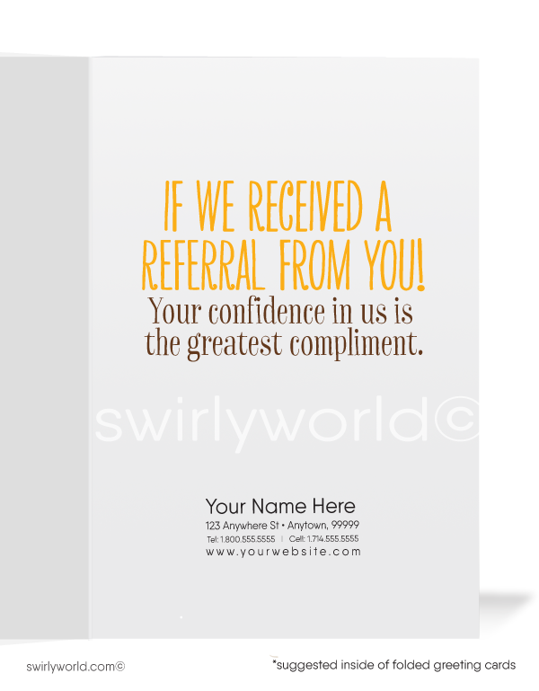 Giraffe Client Thank You For Your Referral Cards for Business