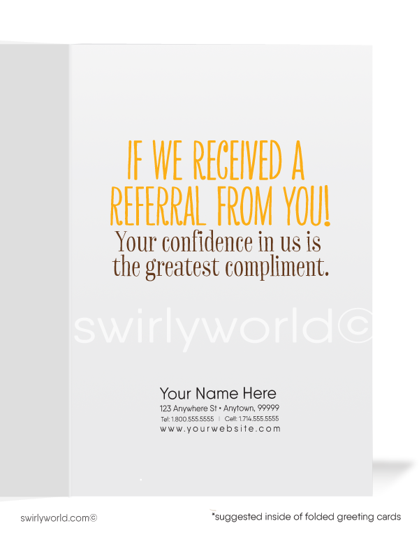 Giraffe Client Thank You For Your Referral Cards for Business Customers