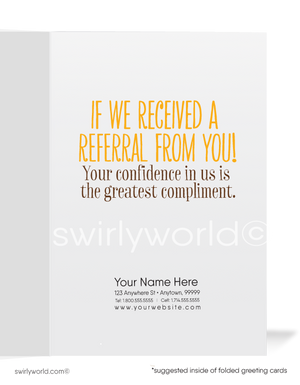 Giraffe Client Thank You For Your Referral Cards for Business Customers