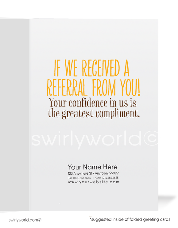 Giraffe Client Thank You For Your Referral Cards for Business Customers