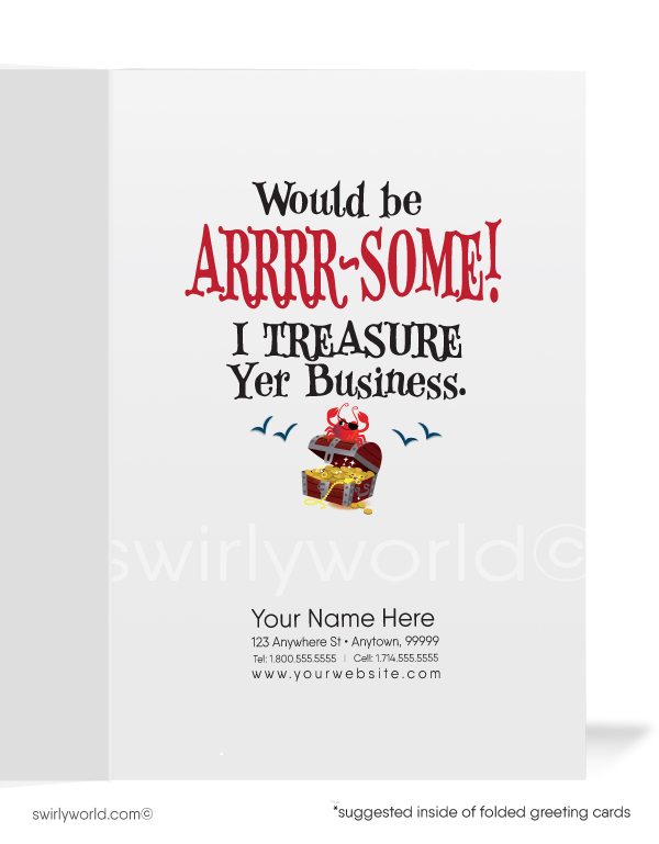 Funny Pirate Client Referral Cards for Thank You For Your Business