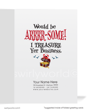 Funny Pirate Client Referral Cards for Thank You For Your Business