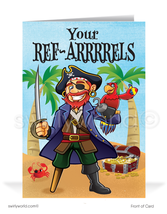 Funny Pirate Client Referral Cards for Thank You For Your Business
