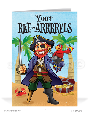 Funny Pirate Client Referral Cards for Thank You For Your Business
