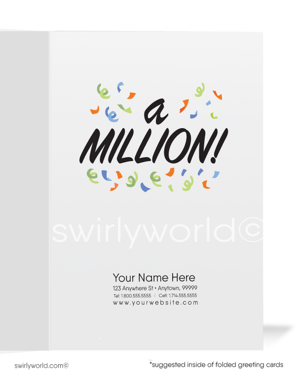 "Thanks a Million" Business Thank You Cards for Customers