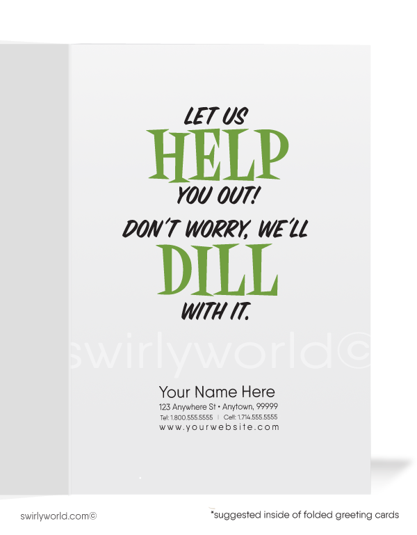 Funny "In a Pickle" Cartoon Business Customer Outreach Greeting Cards