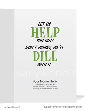 Funny "In a Pickle" Cartoon Business Customer Outreach Greeting Cards