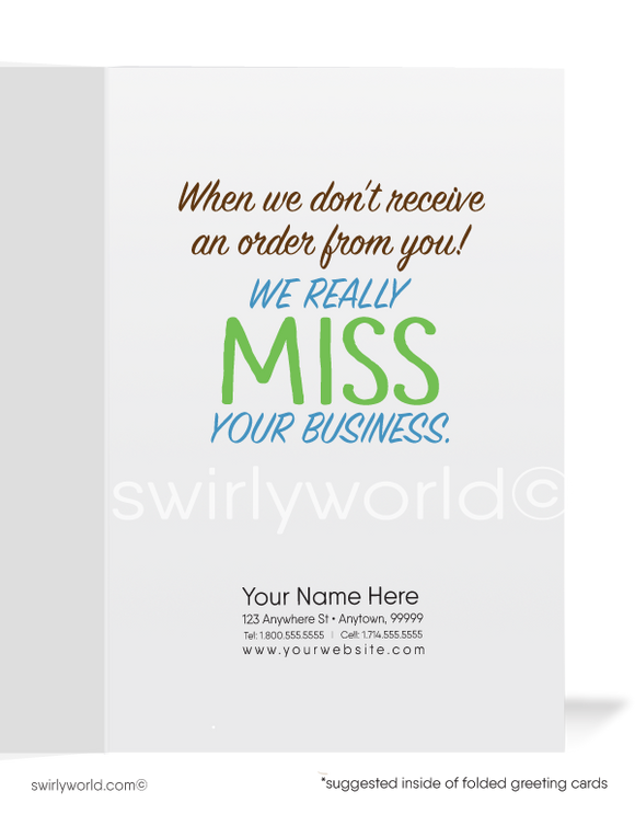 Funny Giraffe Cartoon Humorous Sales Prospecting Cards