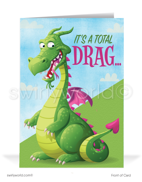 Funny Dragon We Miss Your Business Sales Promotion Marketing Greeting Cards
