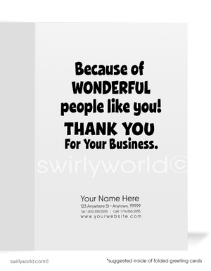 Walking On Sunshine Cartoon Business Customer Thank You Cards