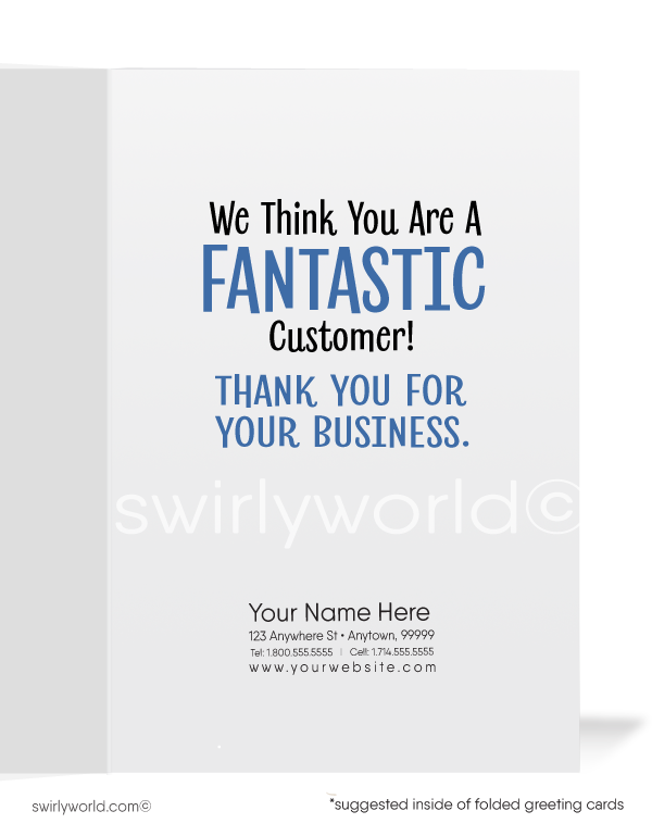 "Reports Are In" Cartoon Customer Thank You Cards for Business