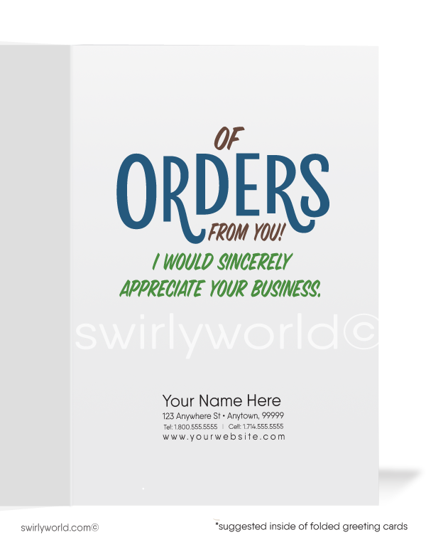 Funny Salesman Prospecting Marketing Cards for New Customers