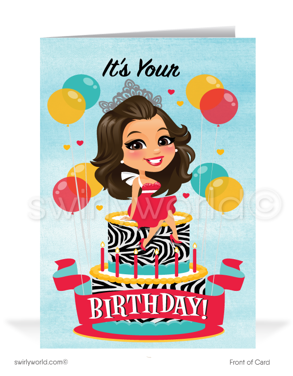 Adorable Sales-Woman Business Happy Birthday Cards for Clients