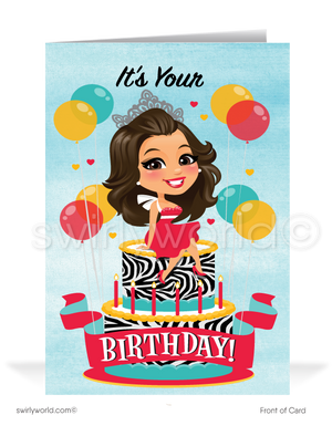 Adorable Sales-Woman Business Happy Birthday Cards for Clients