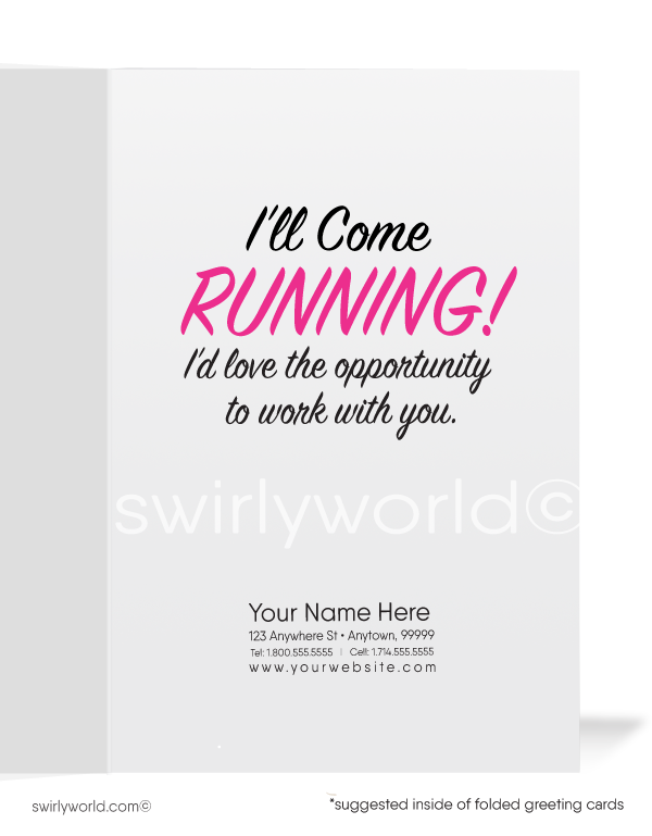 Cute Women in Business Sales Marketing Prospecting Greeting Cards