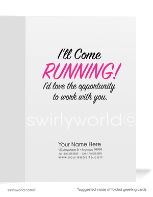 Cute Women in Business Sales Marketing Prospecting Greeting Cards