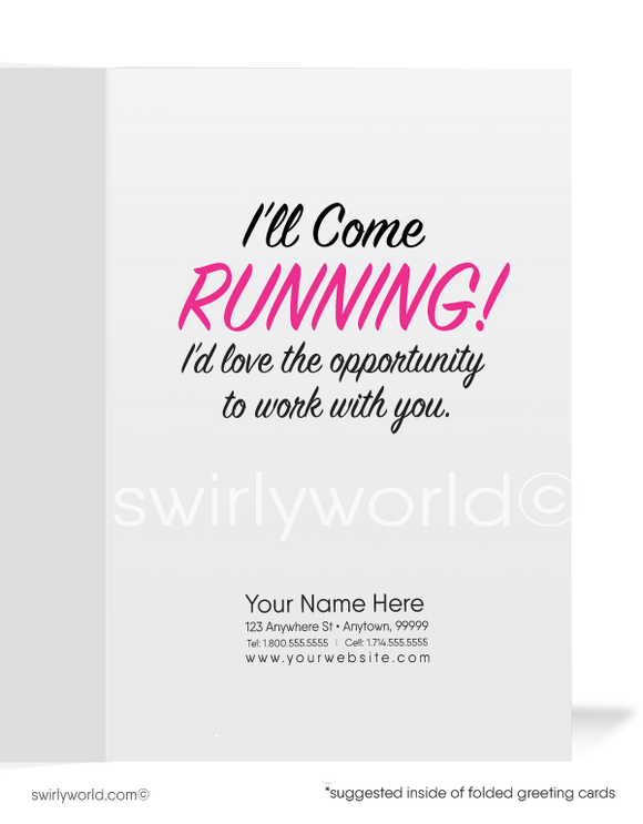 Cute Women in Business Sales Marketing Prospecting Greeting Cards