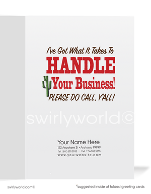 Cowboy Prospecting Sales Promotion Marketing Cards for Customers